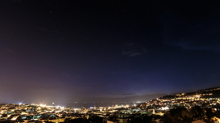 The city of Trieste in a summer eveningの写真素材