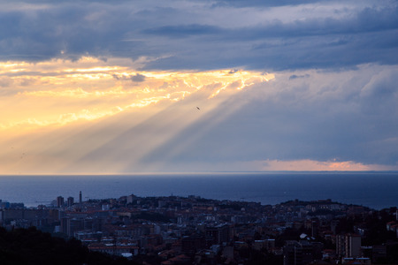 a big storm approaching the city of Triesteの写真素材