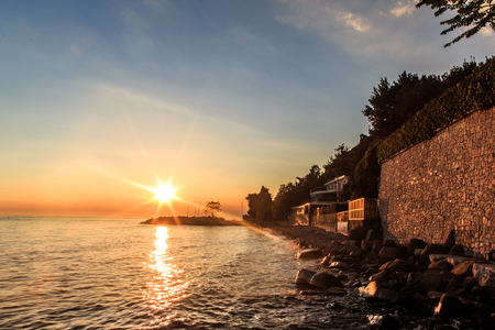A spring sunset in the italian summerの写真素材