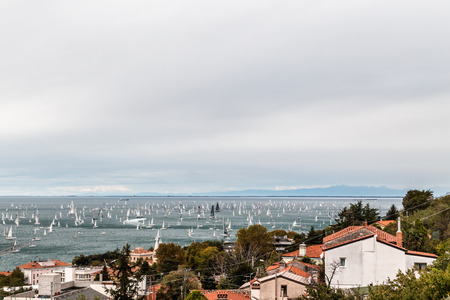 one of the biggest regatta in the world: the Barcolanaの写真素材