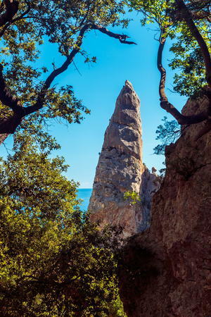 The beautiful bay in the Gulf of Orosei, Sardiniaの写真素材