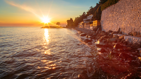 A spring sunset in the italian summerの写真素材