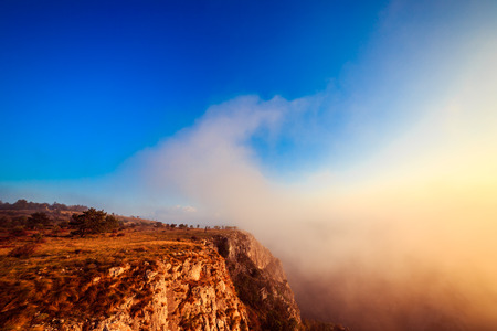 Evening in the valley near the city of Triesteの写真素材