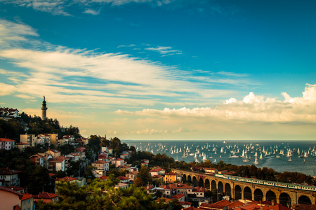 one of the biggest regatta in the world with more than 2100 boats: the Barcolanaの写真素材