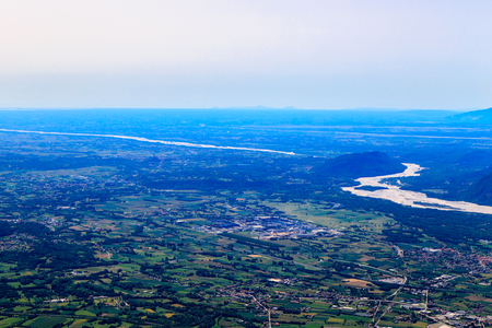 The peak of M. Cjampon in the Italian Alpsの写真素材