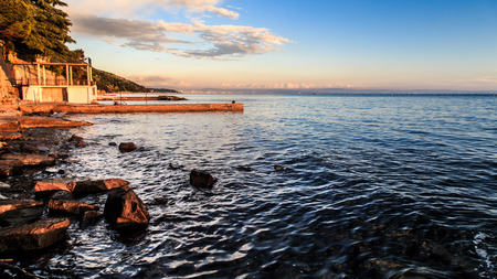 A spring sunset in the italian summerの写真素材