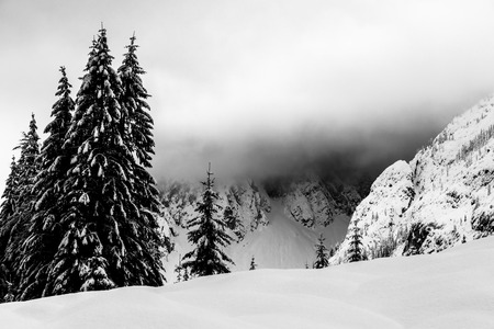 Stormy winter day in the italian dolomites