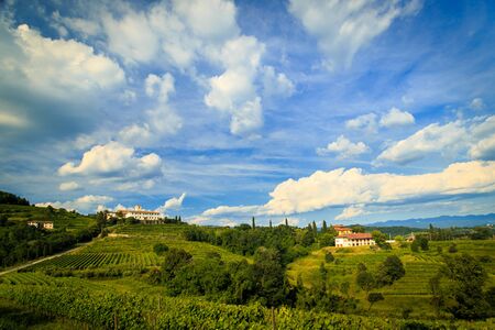 Sunset near the Abbey of Rosazzo, Friuli, Italyの写真素材