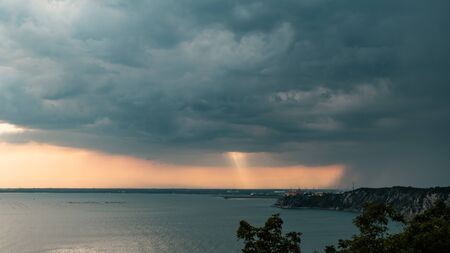 Storm over the sea in the gulf of Trieste, Friuli Venezia-Giulia, Italy