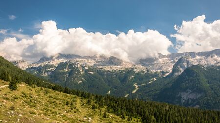 A beautiful summer day in the Julian Alps in Friuli Venezia-Giulia, Italyの写真素材