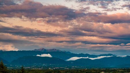 Sunset after a summer shower in the countryside of Friuli Venezia-Giulia