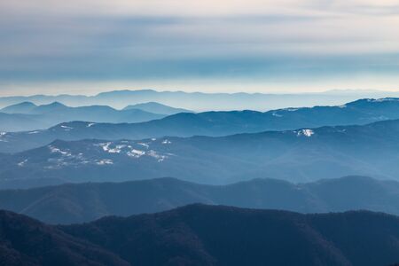 The mount Matajur, in Italy, in a sunny winter day