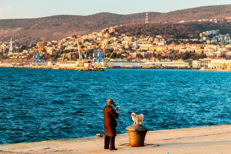 winter evening in the gulf of Trieste