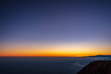 Sunset at the Cuarnan peak, Friuli-Venezia Giulia Region, in a freezing winter day