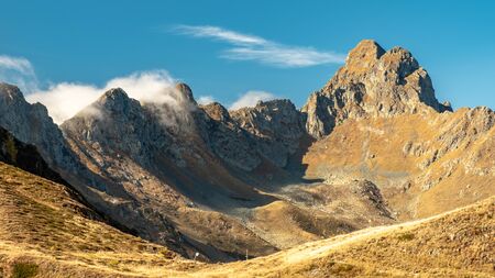 A beautiful sunny autumn day in the Alps of Friuli Venezia-Giulia, Italyの写真素材