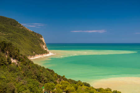 After a storm the sun returns in Conero, Marche Region, Italyの写真素材