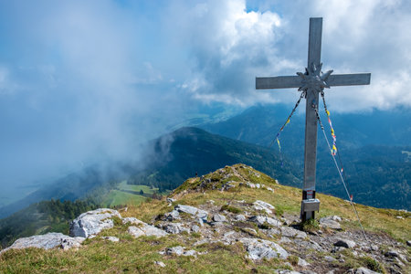 The foliage is starting in the mountain of Friuli-Venezia Giulia, mount Osternig, Italyの写真素材