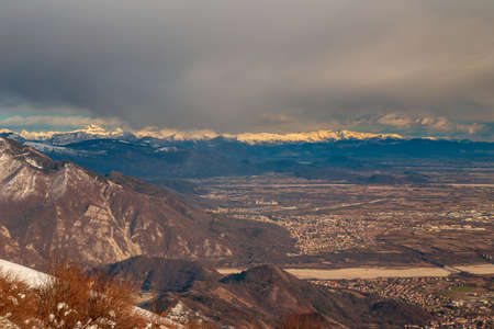 Carnic alps after a big snowfall. Pordenone province, Friuli-Venezia Giulia region, Italyの写真素材