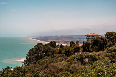 After a storm the sun returns in Conero, Marche Region, Italyの写真素材