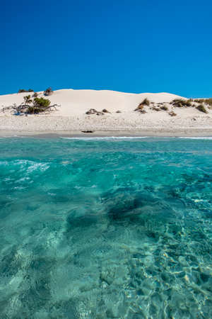 Summer day at Is Arenas Biancas, a beautiful beach in the south-west of Sardiniaの写真素材