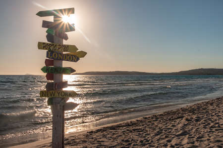 Summer day at Is Arenas Biancas, a beautiful beach in the south-west of Sardiniaの写真素材