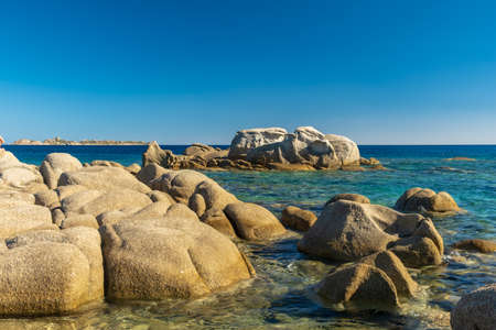 Summer day at Cala Pira, a beautiful bay in the south-east of Sardinia