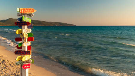 Summer day at Is Arenas Biancas, a beautiful beach in the south-west of Sardiniaの写真素材