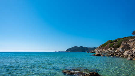Summer day at Cala Monte Turno, a beautiful bay in the south-east of Sardiniaの写真素材
