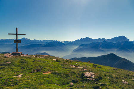 September sunny day in the alps of Friuli-Venezia Giulia, Italyの写真素材