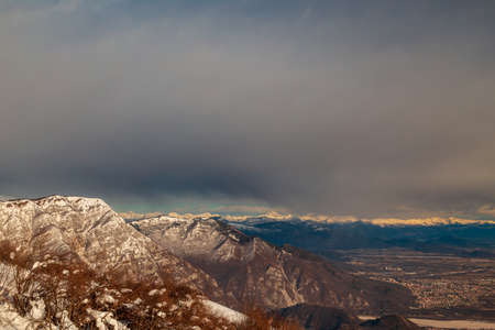 Carnic alps after a big snowfall. Pordenone province, Friuli-Venezia Giulia region, Italy