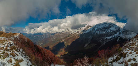 October day in the mountains of Val di Resia, in Friuli-Venezia Giulia.の写真素材