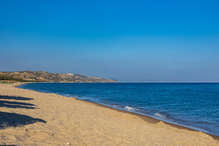 Beautiful afternoon at the beach in kos island, greeceの写真素材