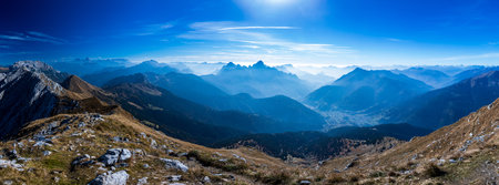 October sunny day in the Alps of Friuli-Venezia Giulia, Italyの写真素材