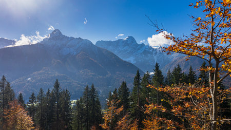 Clouds in the sky over mount Forno, Friuli Venezia-Giulia, Italyの写真素材