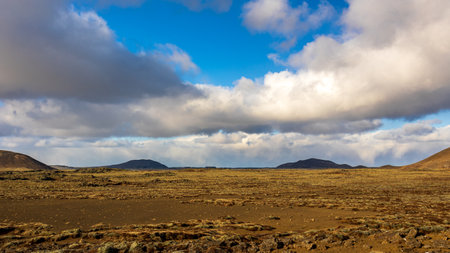 Trail to the lava at Fagradalsfjall, Icelandの写真素材