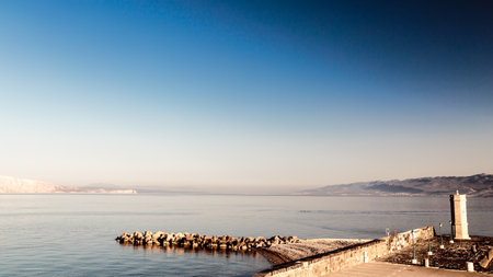 Beautiful morning in the sea of Dalmatiaの写真素材
