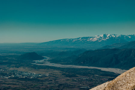 Blue sky over Mount Cuarnan, Friuli Venezia-Giulia, Italyの写真素材
