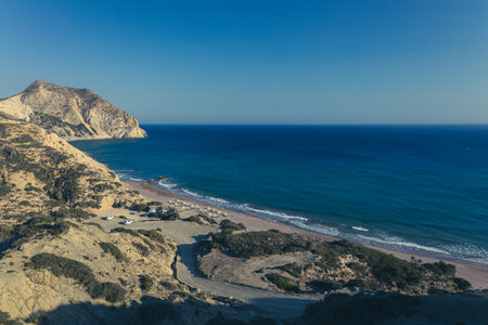 Beautiful day at the beach in kos island, greeceの写真素材