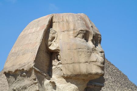 The Ancient Sphinx at the Giza plateau in Cairo, Egypt. の写真素材