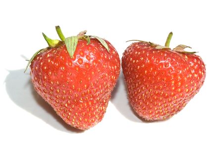strawberries isolated on white backgroundの写真素材
