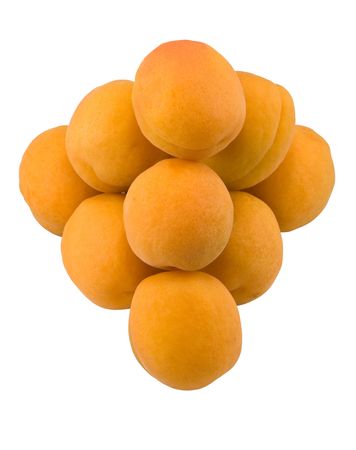 Pyramid from an apricot isolayted on whiteの写真素材