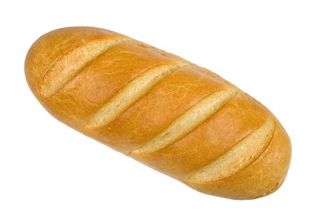 Loaf of bread isolated over white background.の写真素材