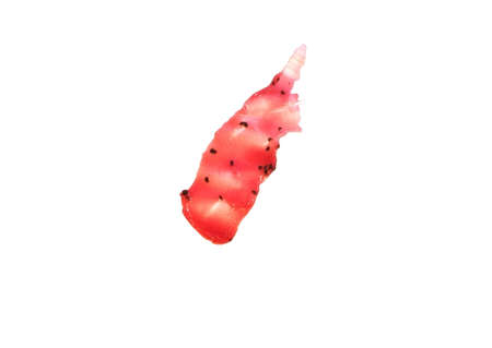 A smear of berry facial scrub pink with inclusions of light small granules and blackberry berry pitsの写真素材