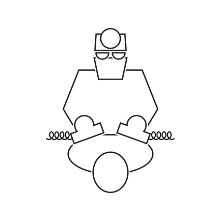 the doctor saves the life of the patient with the help of a defibrillatorのイラスト素材