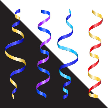 Multicolor serpentine, Isolated On White and black Background, Vector Illustrationのイラスト素材