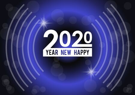 Web banner Happy New year 2020 vector illustration. Happy Christmas celebration poster template on...