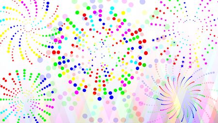 Multi-colored fireworks of various shapes and different stylesのイラスト素材