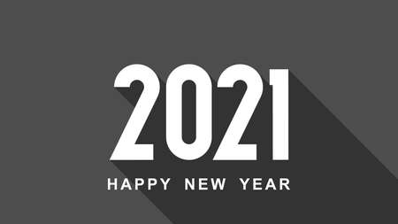 Simple flat unique new year 2021 design, 2021 number text illustration