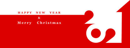 Happy new year 2021 banner in flat style. Can be used as brochure, card, banner design template.のイラスト素材