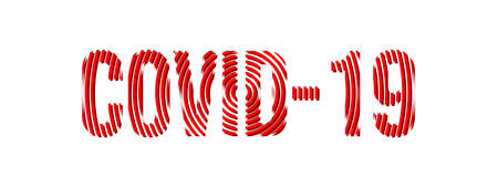 Covid-19 abstract red lettering font consists of circles superimposed on each otherのイラスト素材